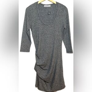 Abercrombie & Fitch Black and White Striped Long Sleeve Dress